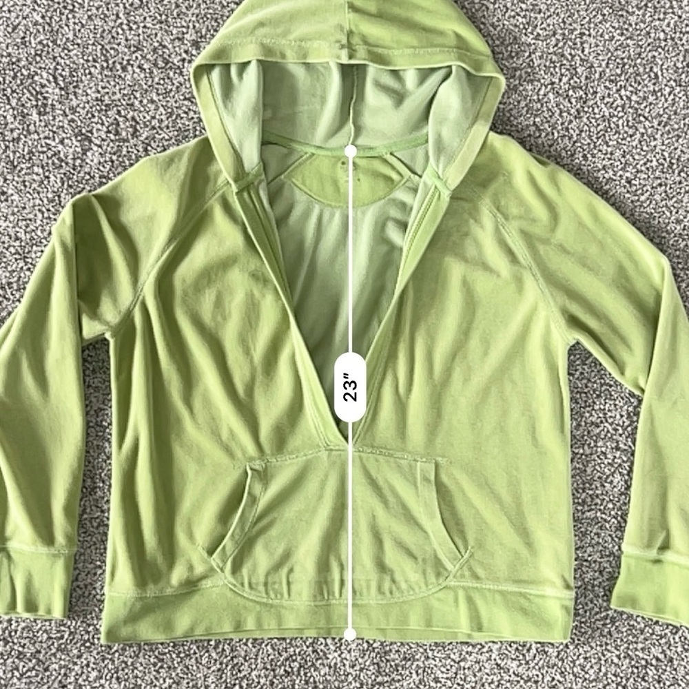 Vintage Old Navy Velour Hoodie - Y2K 90s Retro Streetwear Lounge - Green - XL - Picture 9 of 9